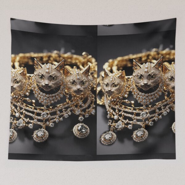 Item preview, pharaoh necklace with cats luxury jewelry fashion wear designed and sold by Carlos Gudino.