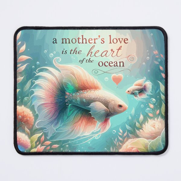 Item preview, Ocean's Heart: Mother & Baby Fish in Turquoise/Pink designed and sold by FinFriends.