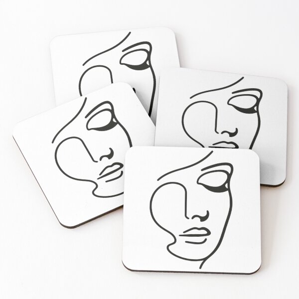 Item preview, One line woman face drawing, Abstract minimal female single line art designed and sold by MusesWhispers.