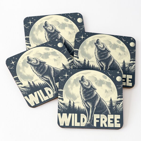 Item preview, Wild & Free Wolf under the moonlight  designed and sold by BioFaStore.
