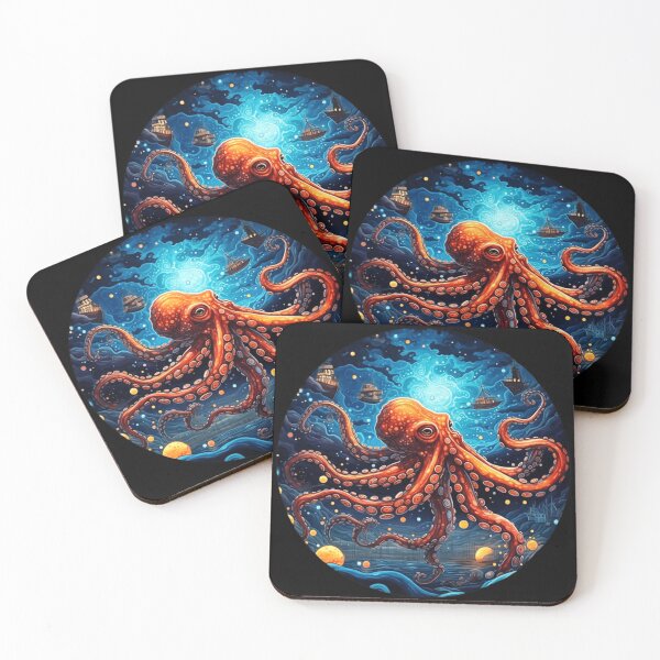 Item preview, Stained Glass Octopus - Mysterious Nocturnal Sea Creature  designed and sold by WigOutlet.