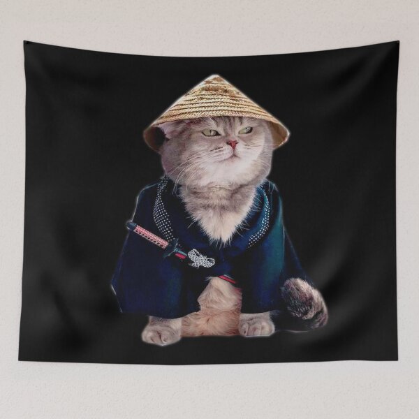 Item preview, samurai cat designed and sold by meme-stuff.