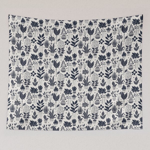 Item preview, Bauhaus Plant Pattern, Blue designed and sold by velvetearth.