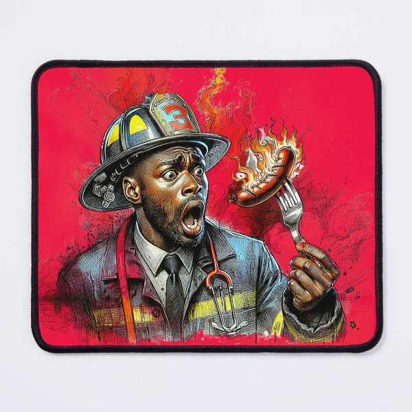 Item preview, Fireman, Sausage on a Fork, Emergency Services designed and sold by Get-Forked.