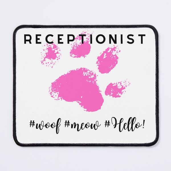 Item preview, Veterinary receptionist - woof, meow, Hello - funny gifts for vet receptionists designed and sold by alczar.