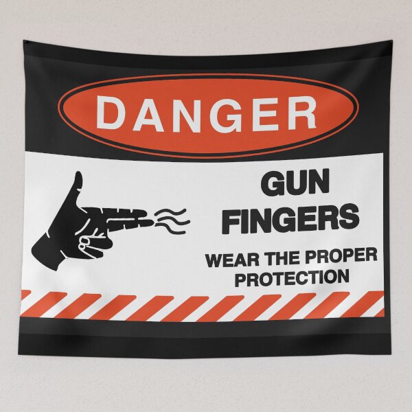 Item preview, Danger gun fingers sign designed and sold by John-Xi-Nah.
