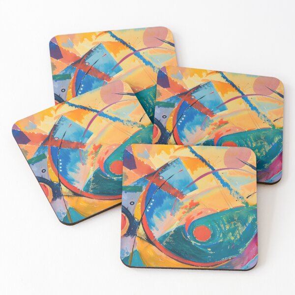 Item preview, Swirling Vibrance- Dynamic Geometric Shapes and Expressive Brushstrokes designed and sold by OlfactoART Studio.
