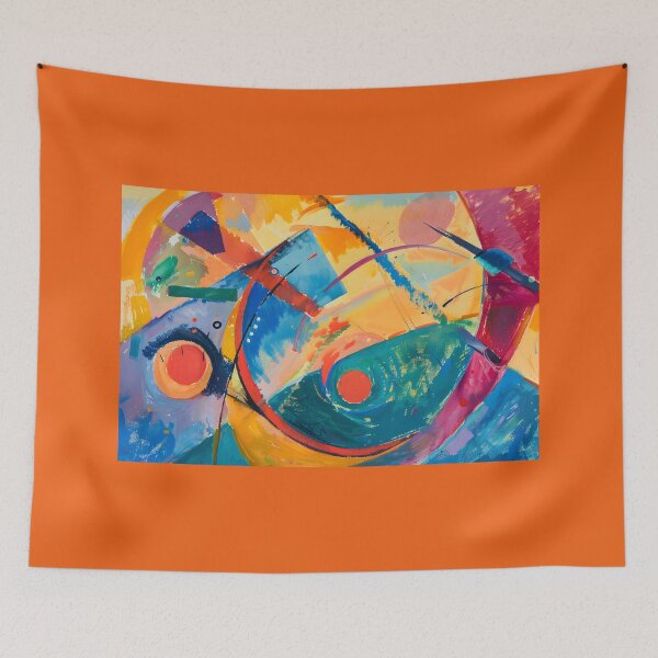 Item preview, Swirling Vibrance- Dynamic Geometric Shapes and Expressive Brushstrokes designed and sold by OlfactoART Studio.