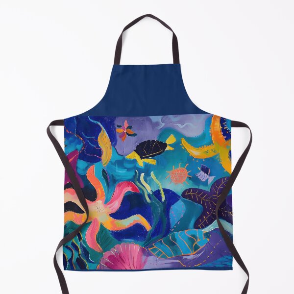 Item preview, Dynamic Depths - Vibrant Abstract Underwater Life with Fish, Turtles, and Stars designed and sold by OlfactoART Studio.
