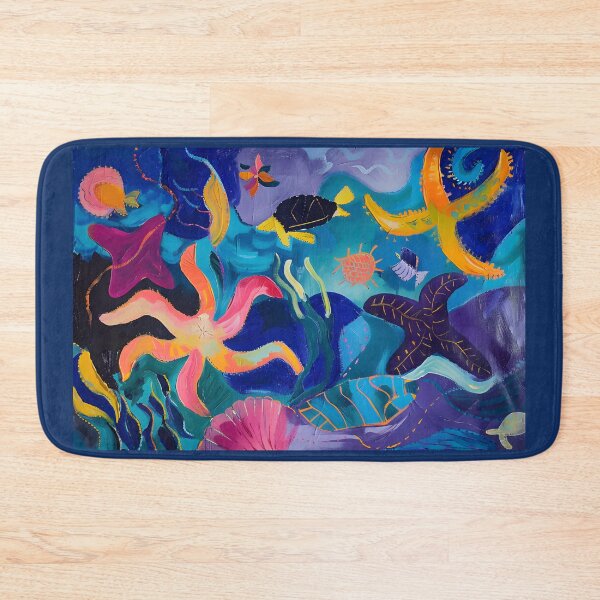 Item preview, Dynamic Depths - Vibrant Abstract Underwater Life with Fish, Turtles, and Stars designed and sold by OlfactoART Studio.
