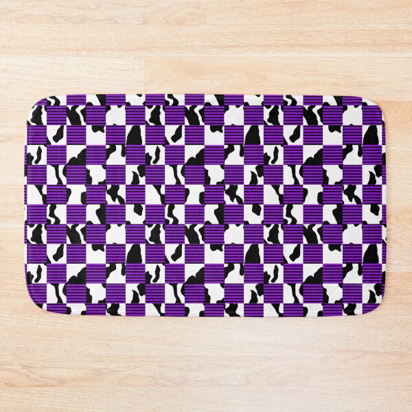 Item preview, Cow Print And Black And Purple Stripes Checkerboard designed and sold by TheRulerofEarth.
