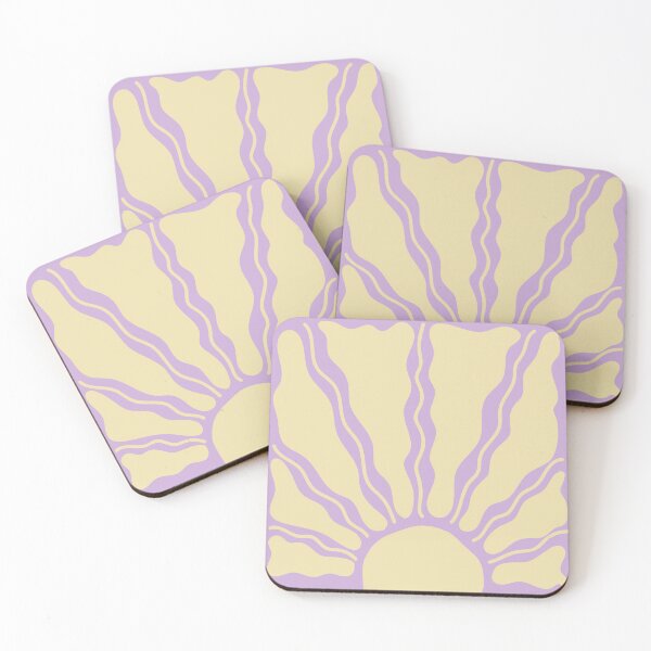 Aperçu de l'œuvre Dessous de verre hippie jaune doux créée et vendue par YoungbearCo.
