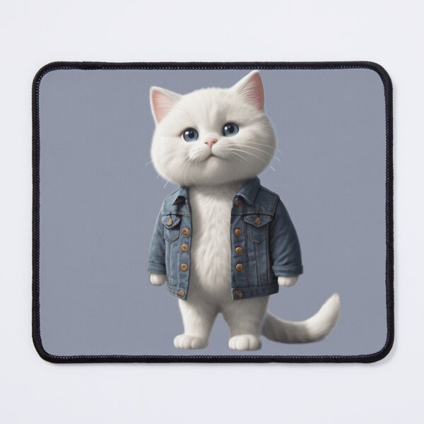 Item preview, White Cat in Denim designed and sold by PierreAlbijanic.