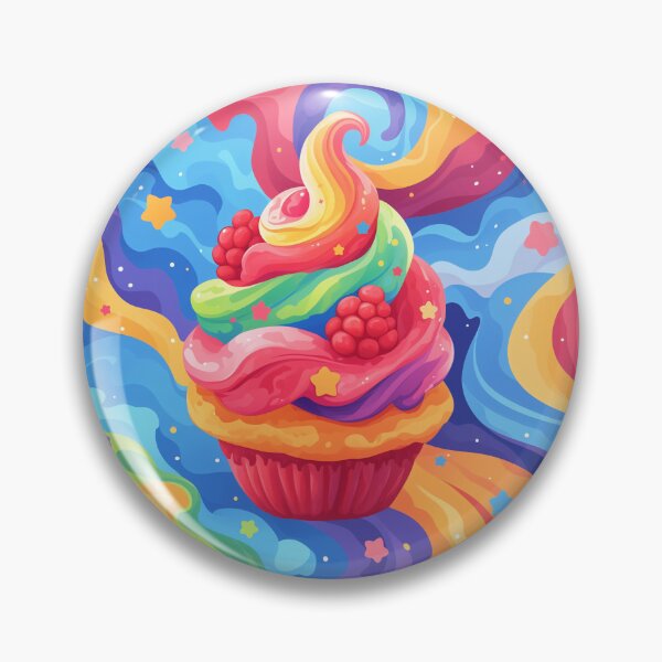 Artikelvorschau, Gewirbelter Regenbogen-Cupcake entworfen und verkauft von CandyPixel.