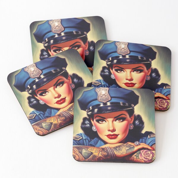 Artikelvorschau, Süße tätowierte Polizistin entworfen und verkauft von PulpVintage.