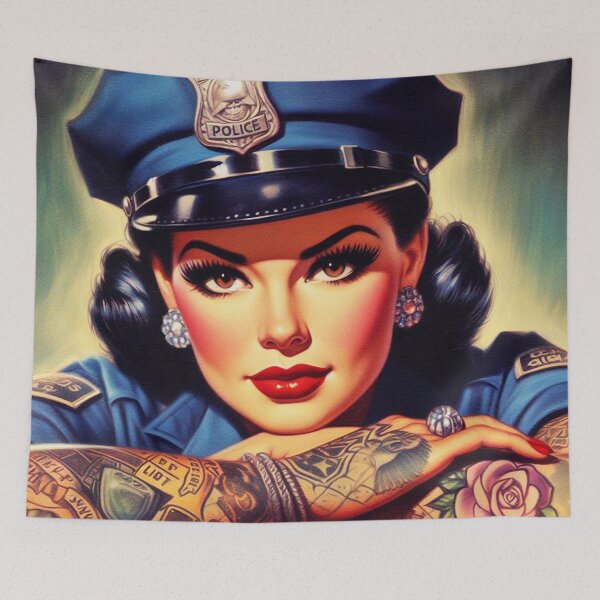 Item preview, Cute Tattooed Policewoman designed and sold by PulpVintage.