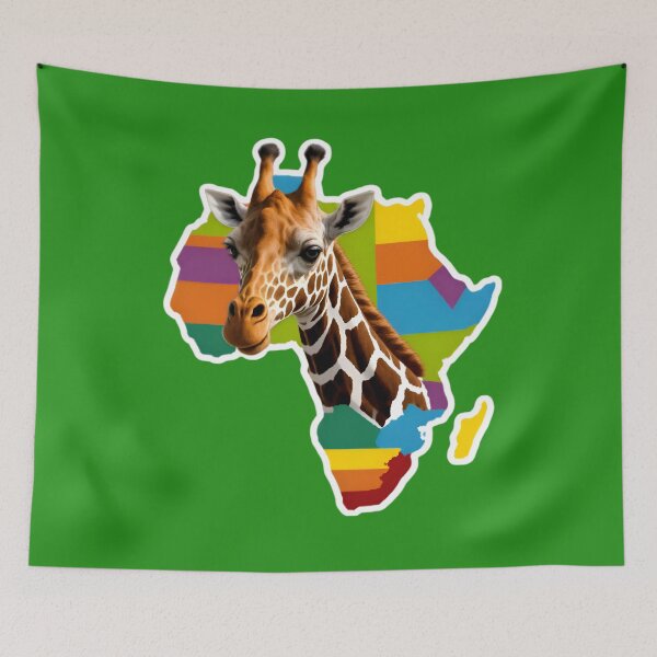 Item preview, Map Of Africa With A Giraffe designed and sold by TheArtOfPat.