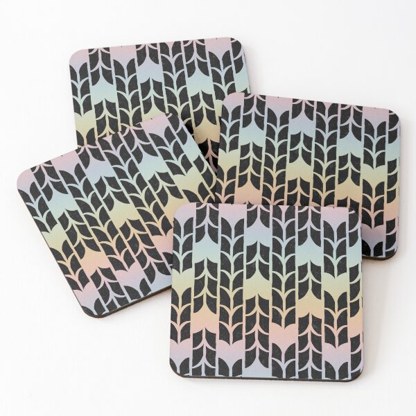 Item preview, Tulip Deco Pattern - Coal + Rainbow Sorbet designed and sold by Irene Estelle.