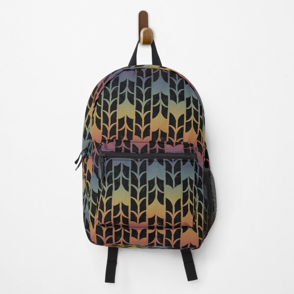 Item preview, Tulip Deco Pattern - Coal + Rainbow Sunset designed and sold by Irene Estelle.