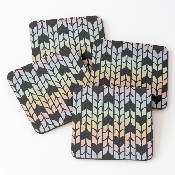 Item preview, Tulip Deco Pattern - Rainbow Sorbet + Coal designed and sold by Irene Estelle.