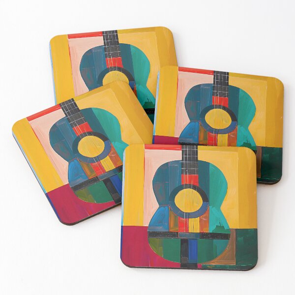 Item preview, Abstract Guitar Spectrum- Bold Colors Dance Against Multicolored Backdrop designed and sold by OlfactoART Studio.