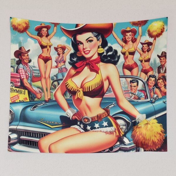 Item preview, Country Cheerleader Pin-up designed and sold by PulpVintage.
