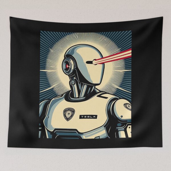 Item preview, Tesla bot designed and sold by TEEJAMBOREE.