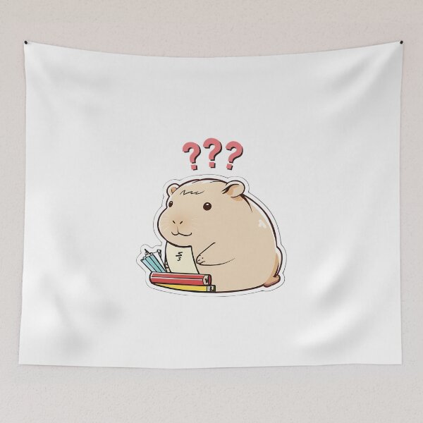 Item preview, A capybara or giant rat is confused about his homework. designed and sold by GOTJIm.