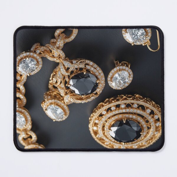 Item preview, luxury gold necklaces with black jasper fashion wear designed and sold by Carlos Gudino.