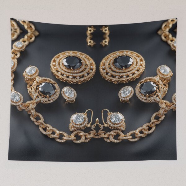 Item preview, luxury gold necklaces with black jasper fashion wear designed and sold by Carlos Gudino.