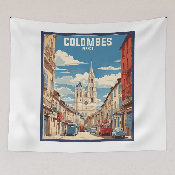 Aperçu de l'œuvre Colombes France Tourisme Voyage Vintage créée et vendue par TravelersGems.