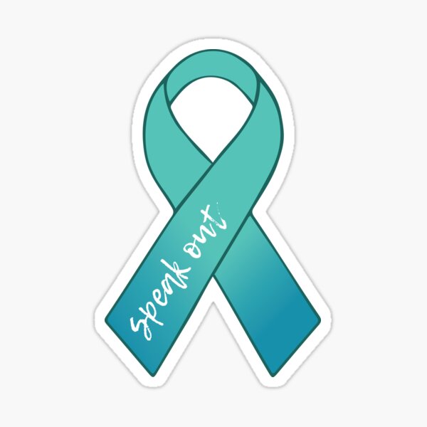 Teal Ribbon Speak Out Sticker
