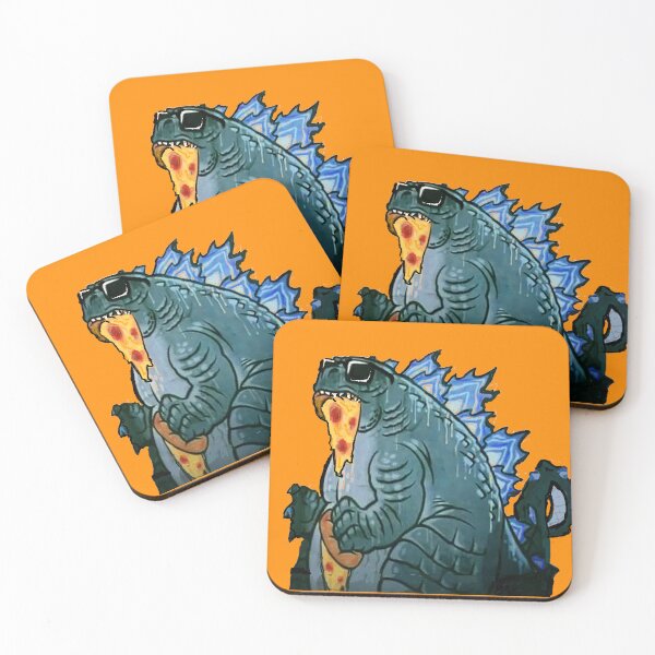 Item preview, GODZILLA EATING PIZZA  designed and sold by THE AMERICAN TEEVANGELIST.