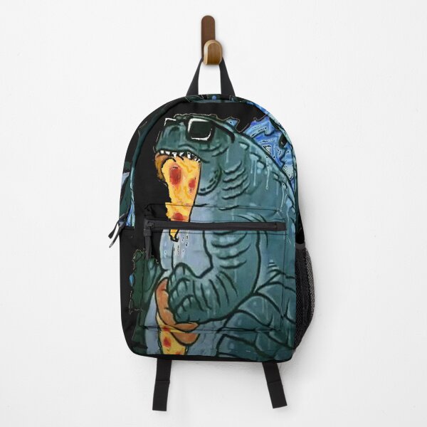 Vista previa del artículo con la obra «GODZILLA COMIENDO PIZZA», diseñado y vendido por THE AMERICAN TEEVANGELIST.