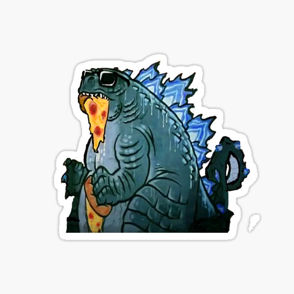 Item preview, GODZILLA EATING PIZZA  designed and sold by THE AMERICAN TEEVANGELIST.