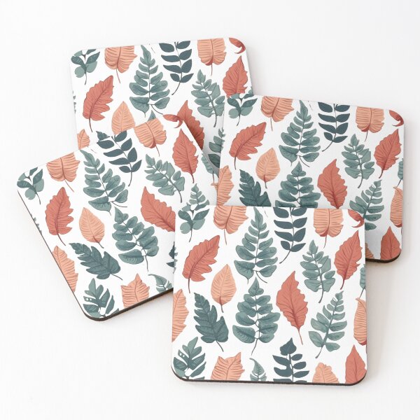 Item preview, Earthy colour fern leaf illustrations designed and sold by PrettyPinkSkies.