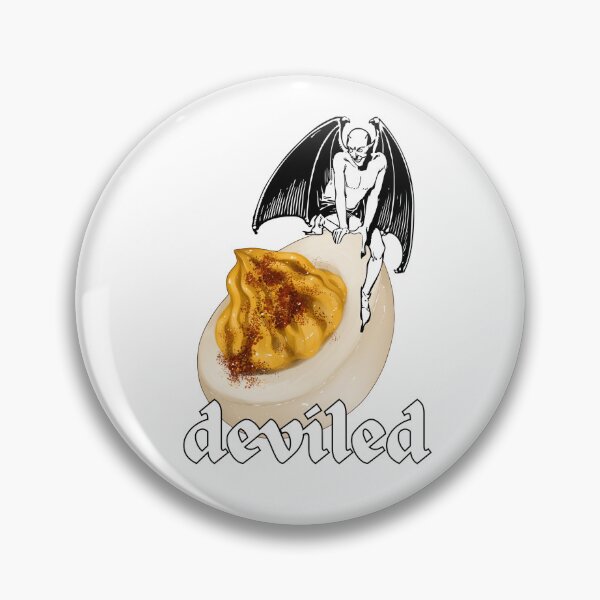 Item preview, Edgy and Fun Black and White Devil Sitting on a Delicious Deviled Egg designed and sold by Madeleine Sharp.