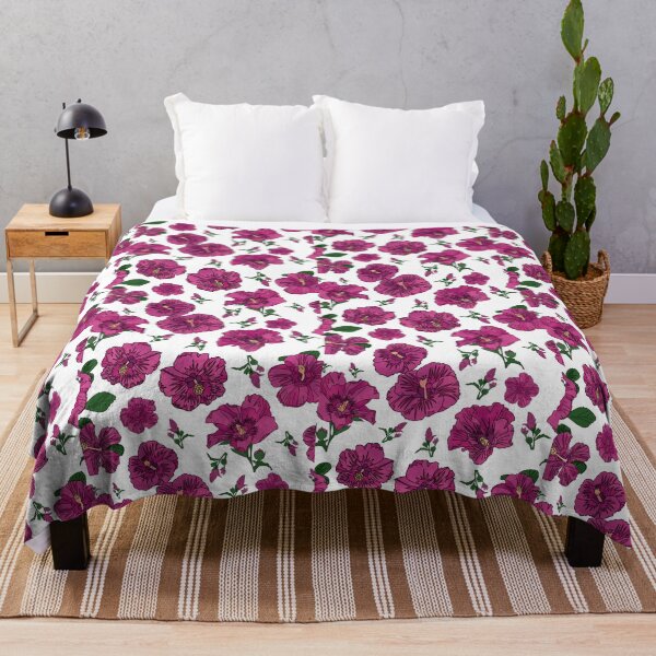 Item preview, Rose of Sharon Hibiscus Magenta on White Repeat 5748 designed and sold by Art in My Loft.