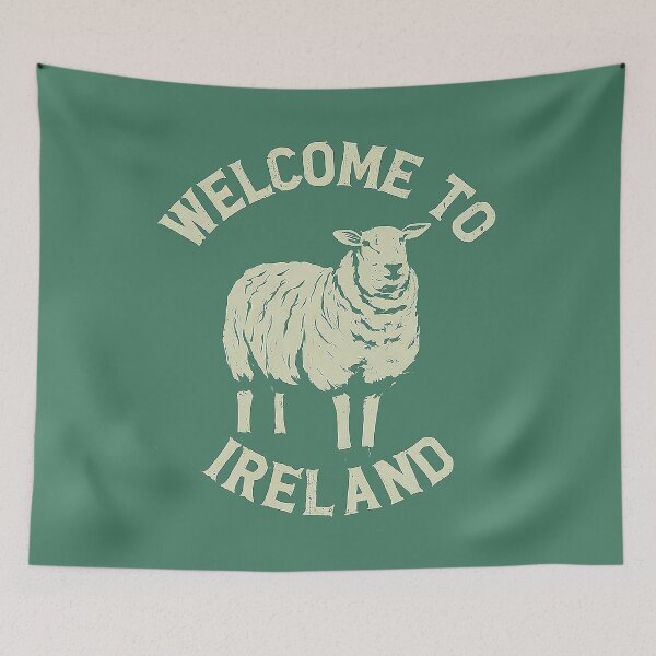 Item preview, Funny/Cute "Welcome to Ireland" Sheep Graphic" designed and sold by Retro Travel Design.