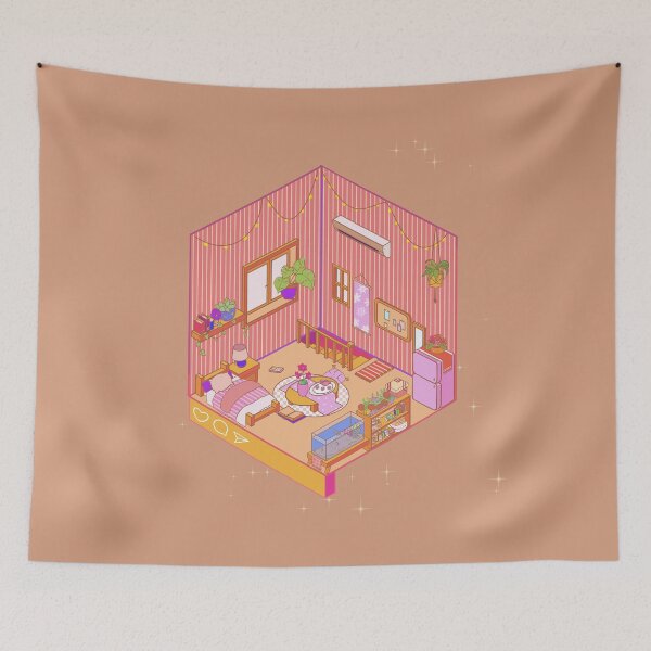 Item preview, Warm Instagram Vibe Cozy Isometric Bedroom designed and sold by Kimmyguo.