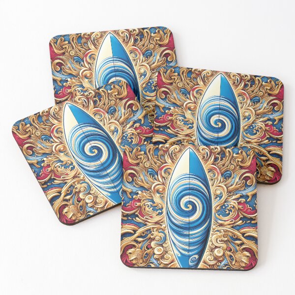 Item preview, The Swirling Surf,surfboard with a captivating design designed and sold by aminz4.