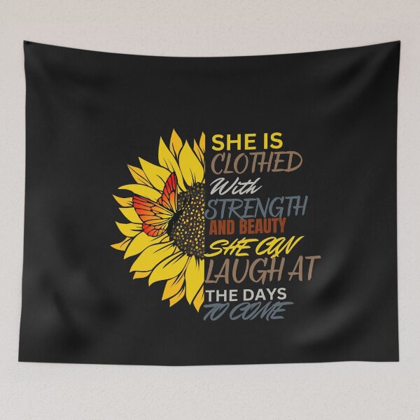Item preview, She Is Clothed In Strength And Beauty Sunflower Butterfly designed and sold by AlienOccupation.