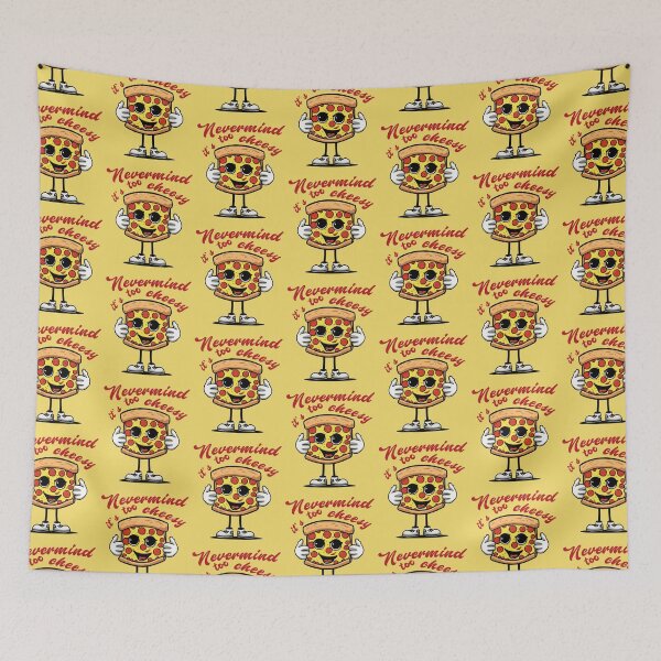 Item preview, Nevermind It's Too Cheesy Gifts for Boy Kid Girl Pizza Lover -  designed and sold by PurpleLoveStore.