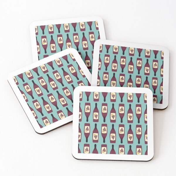 Item preview, Red Wine on Teal Background  designed and sold by anzelas.
