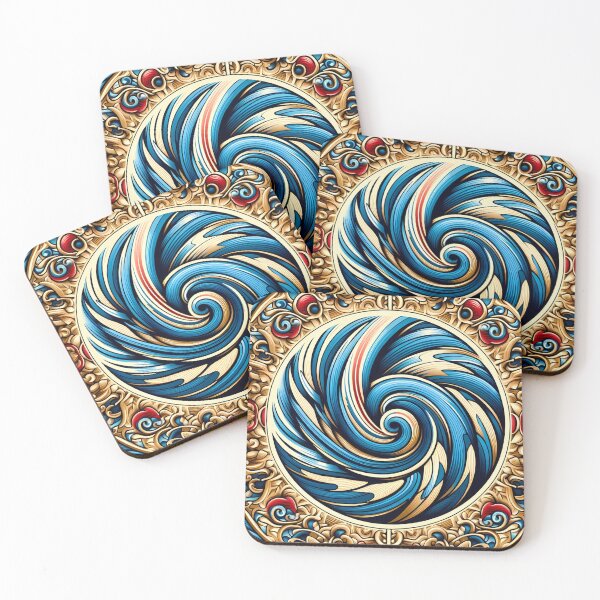 Item preview, The Swirling Abyss,a captivating abstract swirl of blue designed and sold by aminz4.