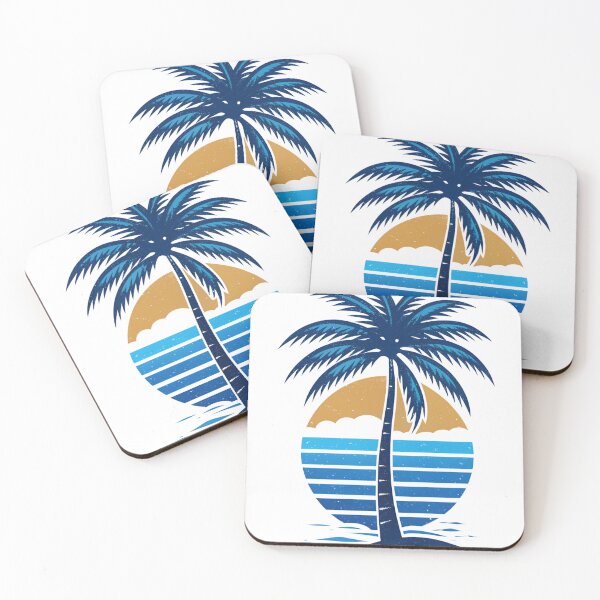 Item preview, bold palm tree silhouette against a washed-out blue sky background. designed and sold by Jubjangm3.