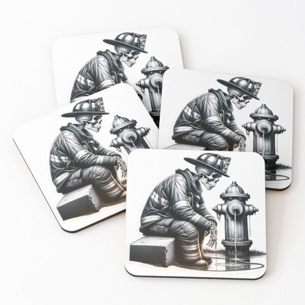 Item preview, Skeleton Firefighter rough day at work designed and sold by BrinaandPops.
