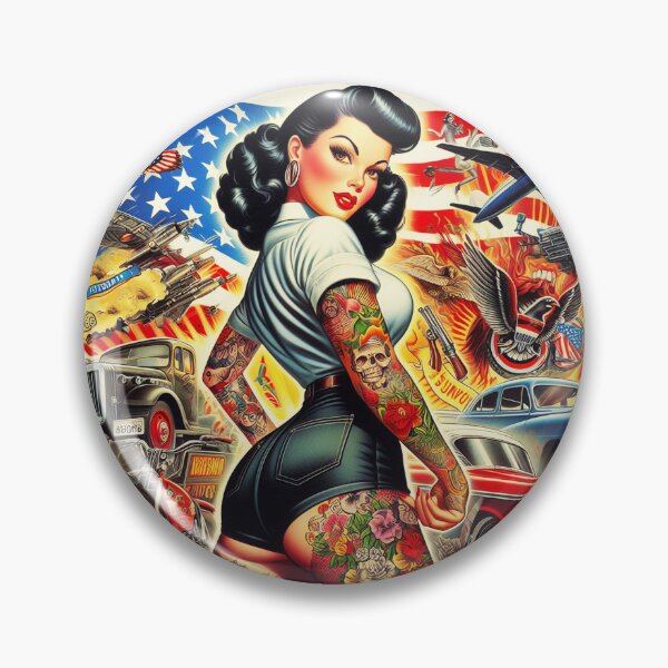 Item preview, Tattoo American Girl designed and sold by PulpVintage.