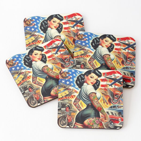 Item preview, Tattoo American Girl designed and sold by PulpVintage.