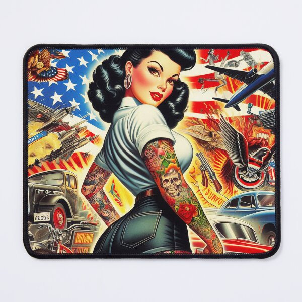 Item preview, Tattoo American Girl designed and sold by PulpVintage.